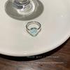 Ice Blue Glass Silver Open Ring: Elegant, Edgy & Stylish