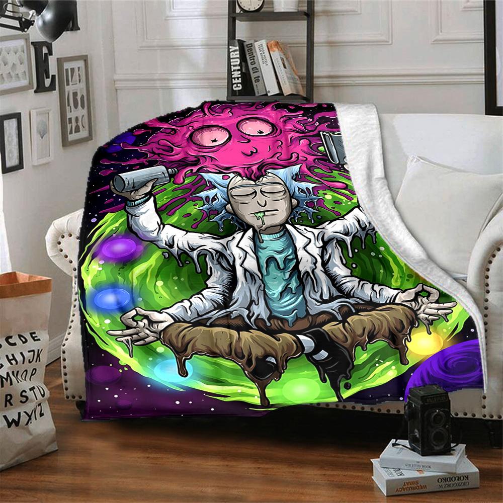 1 Stück Rick und Morty Decke Leichte Flanelldecke für Sofa, Bett, Reisen, Camping, Wohnzimmer, Büro, Couch, Stuhl und Bett