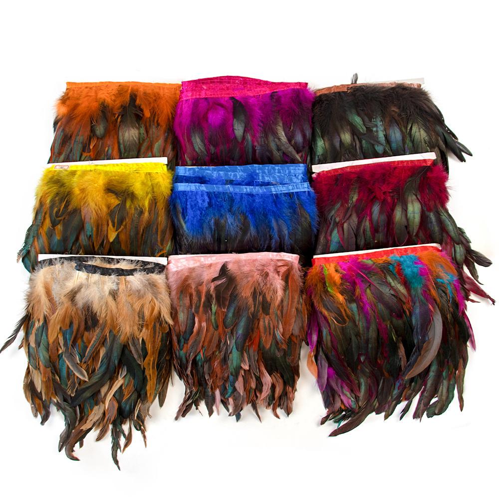1 Meter Fluffy Natural Rooster Feather Trim Fringe Wedding Decoration Carnival Accessory Sewing Feather Ribbon 15-20 CM