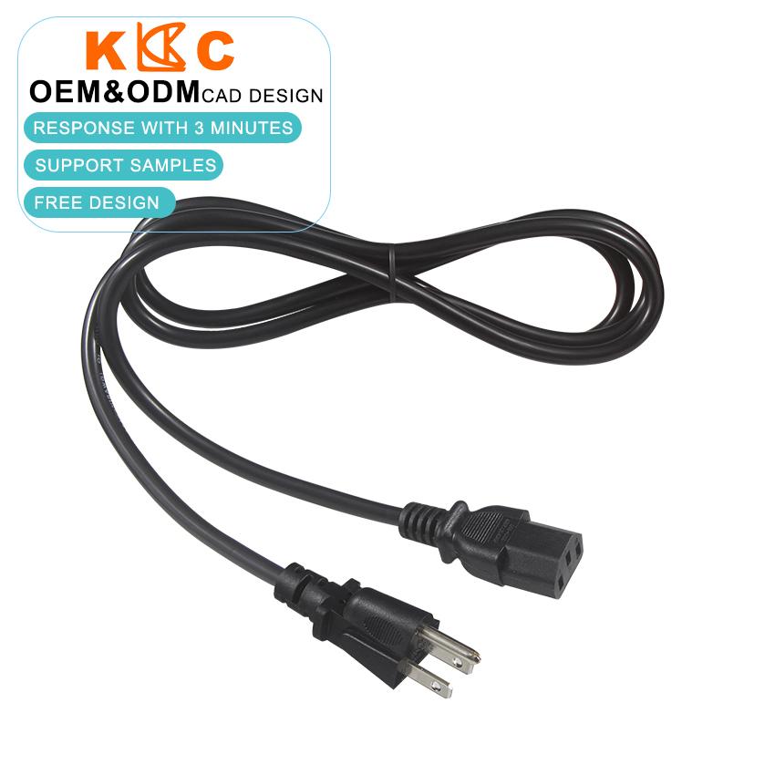 6ft Black 15A 125V US NEMA 5-15P To IEC C13 Power Cord - 18awg/3 SJT Heavy Duty Cable