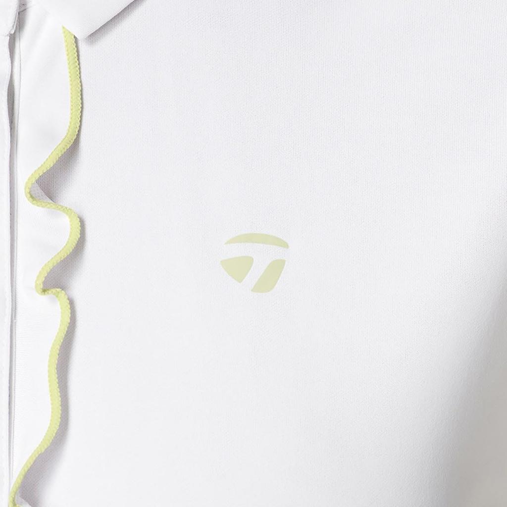 TaylorMade T-ICE Frilled C/S Polo Shirt, White, Size L, Women's, 2025SS UN696