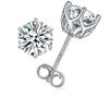 S925 Sterling Silver 0.5-2 Carat Moissanite Six-Claw Earrings Fashion Trendy Temperament Design Light Luxury Senior Lady