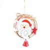 New Year Wooden Hanging Cute Burlap Christmas Tree Ornaments Party Decorations Pendants with Bells