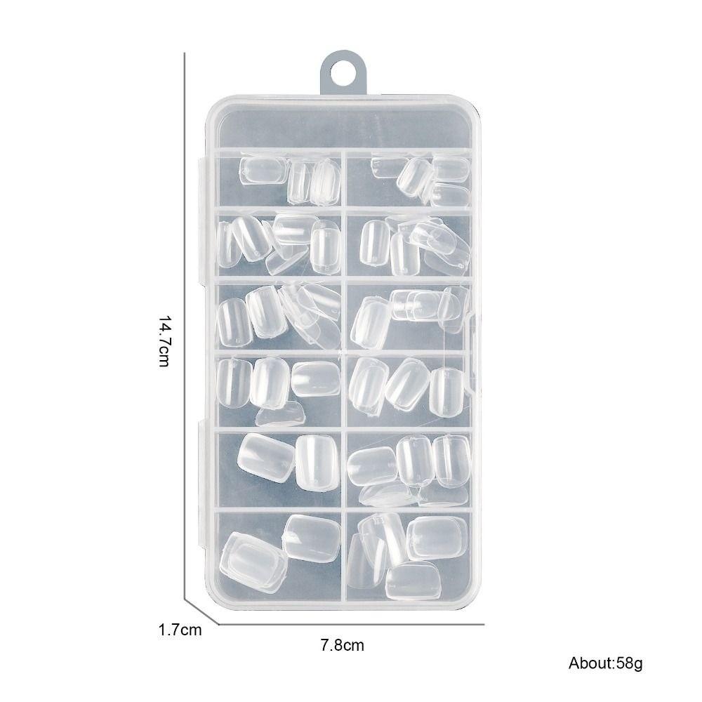 240pcs Short Oval Fake Nails Artificial Nail Art Hot Nail Set  For 6-12 Years Girls