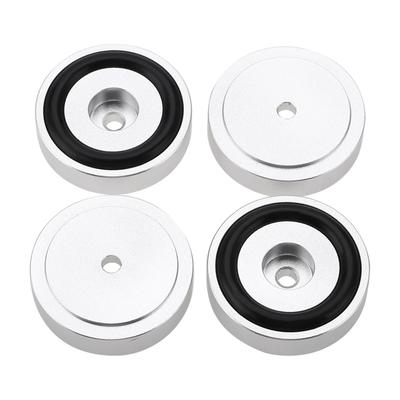 4 PZ 40*10mm Lega di Alluminio Base per Amplificatore Anodizzazione Sabbiatura Piedini per Amplificatore - Argento
