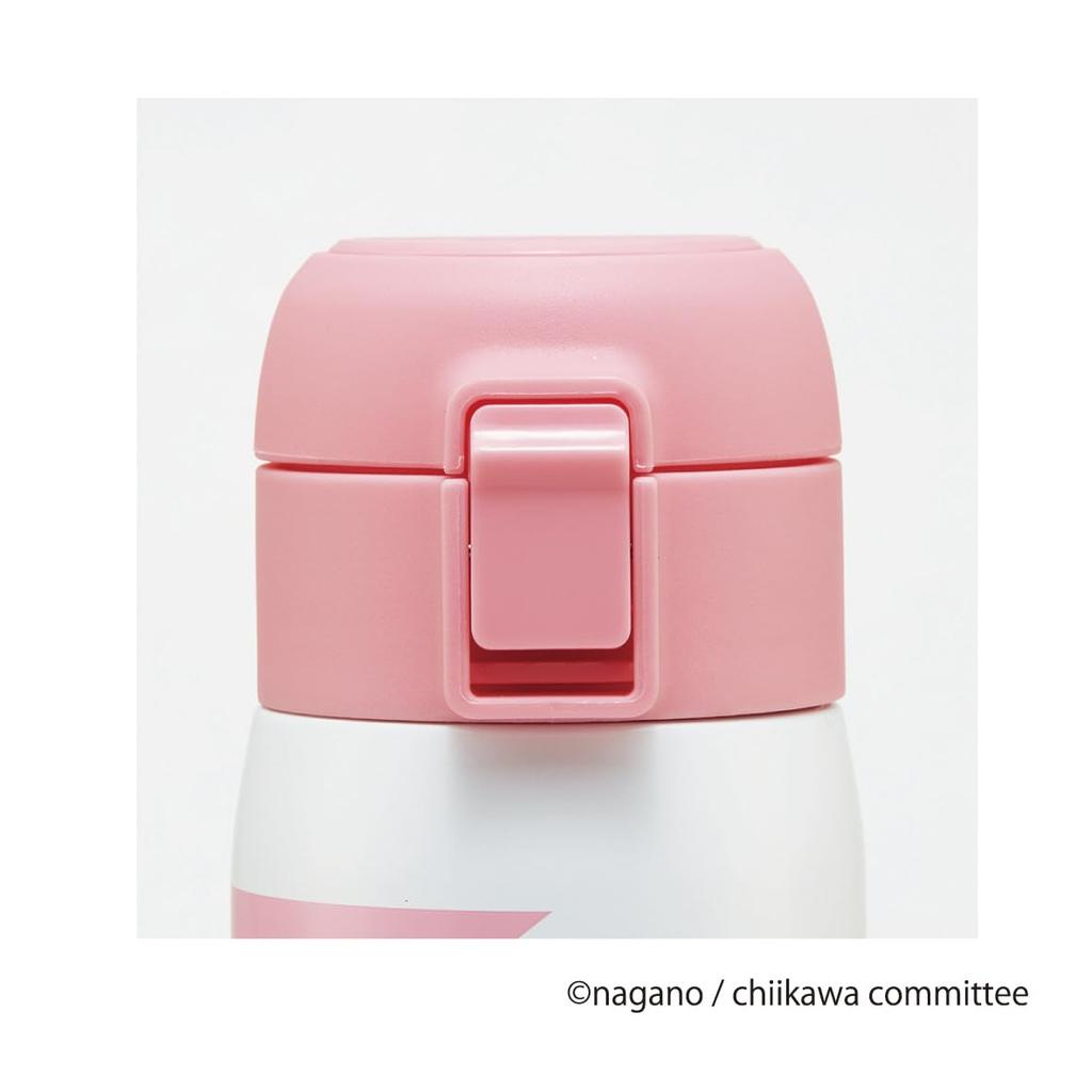 Skater STOT5-A 480ml Stainless Steel Water Bottle with One-Touch Opening, Insulated for Hot and Cold Drinks, Chiikawa