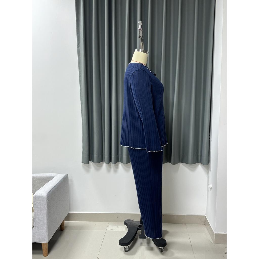 Pijama para Mujer Talla Grande Otoño/Invierno Conjunto Casual de Ropa para el Hogar Pantalones de Manga Larga Conjunto de Dos Piezas