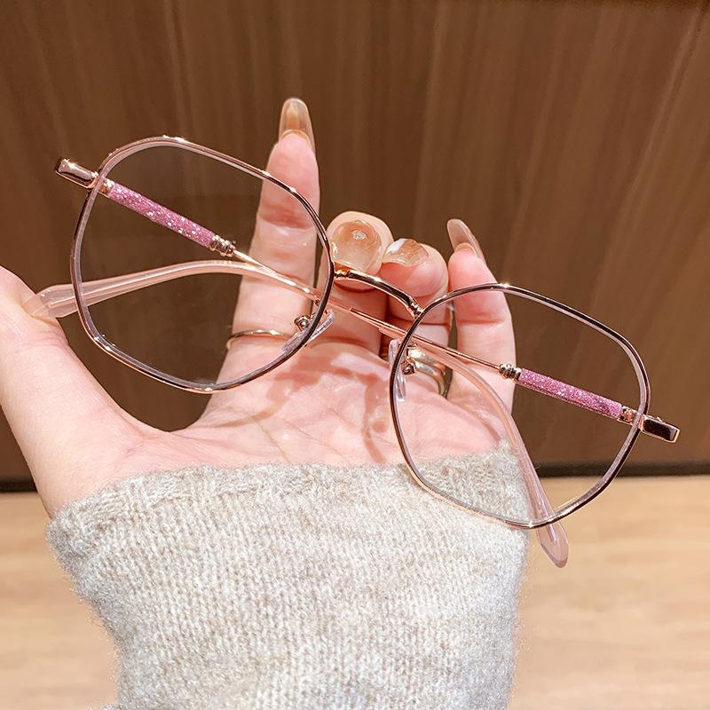 Metal-Frame Anti-Blue Light Presbyopia Glasses New Stylish Reading Eyewear with Subtle Shimmer on The Temples 0 To +4.0