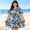 New Swimsuit Women Soak In Hot Spring Fat Mm Plus Size Fat Girl Conservative Belly Cover and Thin Flat Angle Fat Floral One-piece Swimsuit