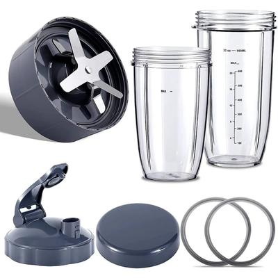 Set Pahare Blender pentru Blendere NutriBullet 600W/900W PRO Lamă Extractoare 32Oz & 24Oz Pahare Enorme Piese de Schimb pentru Blender