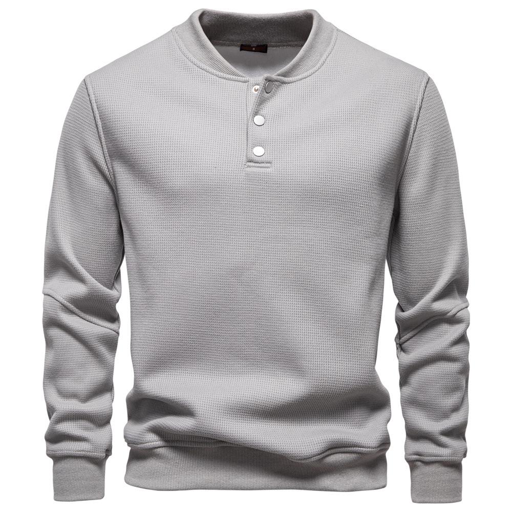 

2026 New Autumn and Winter Simple Solid Color Fashionable Round Neck Sweatshirt for Men XXL сірий