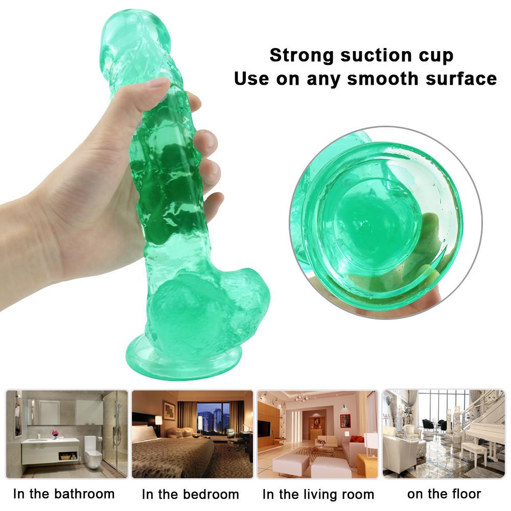 Dildo RUNYU Realistic Female Toys Suction Cup Green Male Dick Female Adult Sex Toys for Woman
