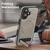 For iPhone 17 Case Compatible with MagSafe Kickstand Leather Phone Back Cover