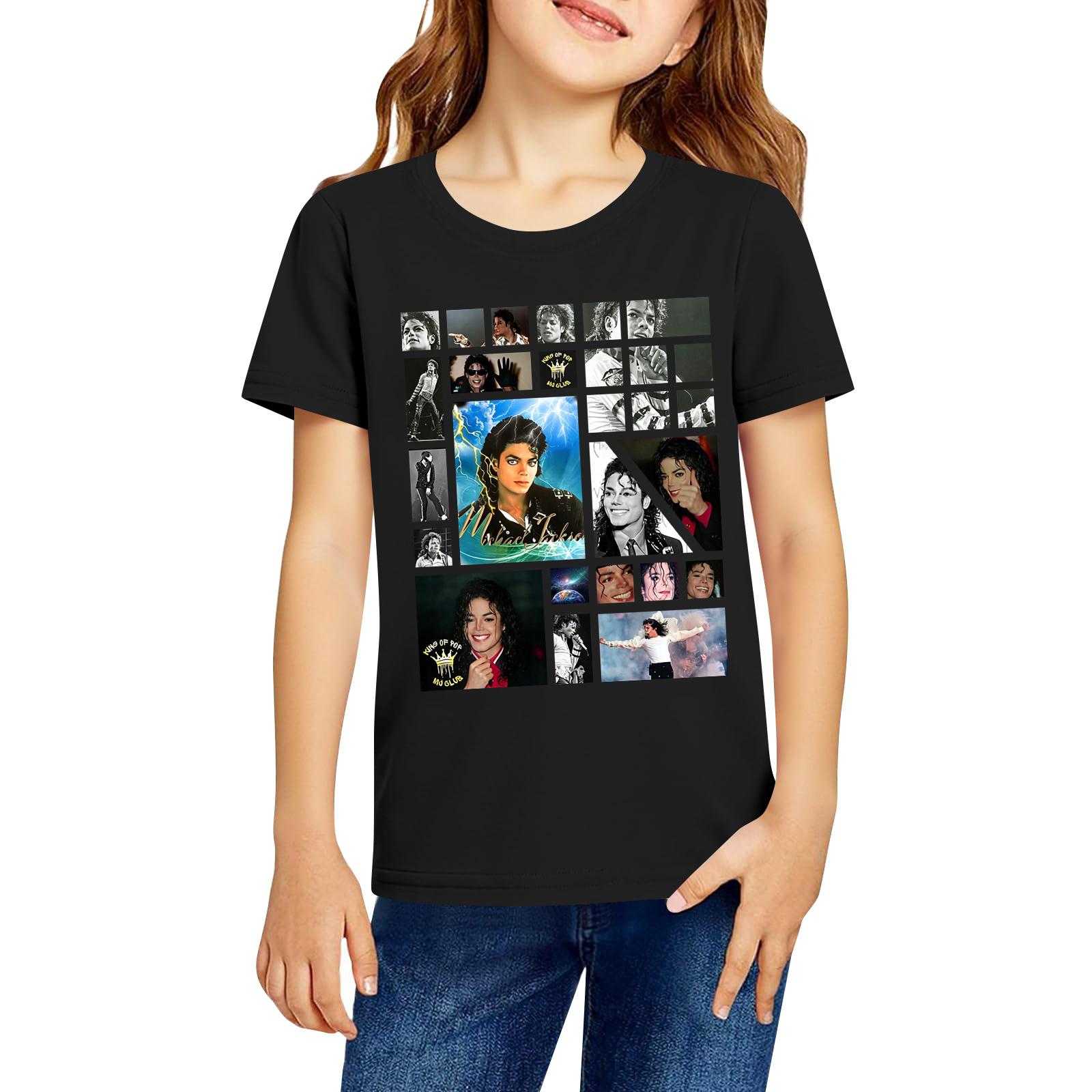

Kids Casual Short Sleeve T Shirt Fashion Graphic Printed Top Breathable Lightweight Comfortable Fit for Everyday Wear 100 чёрный