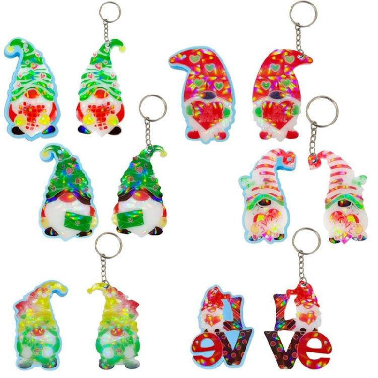 Holographic Resin Molds Christmas Gnome Silicone Molds Resin Pendant Molds