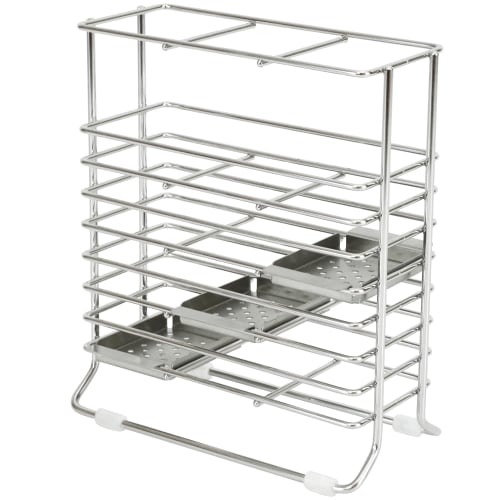 Wahei Freiz Stainless Steel Slim Cutlery & Tool Stand with Adjustable Chopstick Holder and Draining Rack & Kit RG-0607