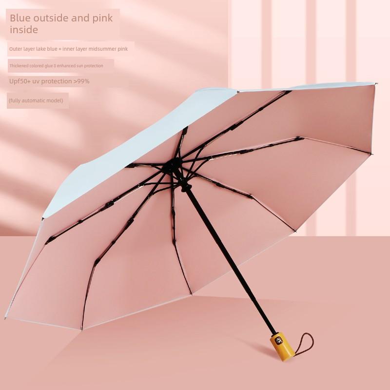 High-Quality Colorful Plastic Folding Umbrella, Compact and Portable, Dual-Purpose for Sun and Rain, Sunshade, Uv Protection, Sun Umbrella for Men