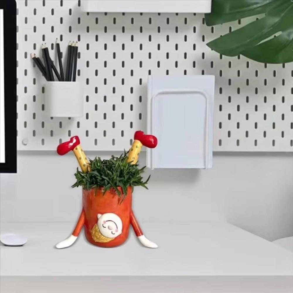 Cartoon Succulent Plant Container Resin Upside Down Potted Plant Inverted Flower Pot  Office Decor