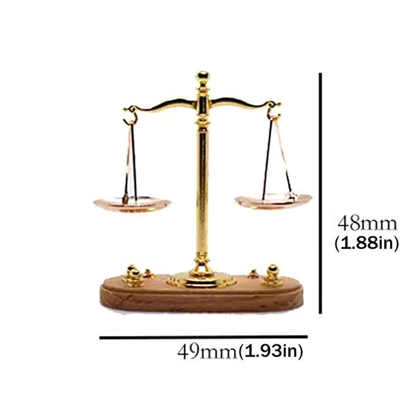 Mini vintage váhy Ornament Miniaturní příslušenství Starožitný model justiční váhy Vynikající domácí dekorace Dětský dárek