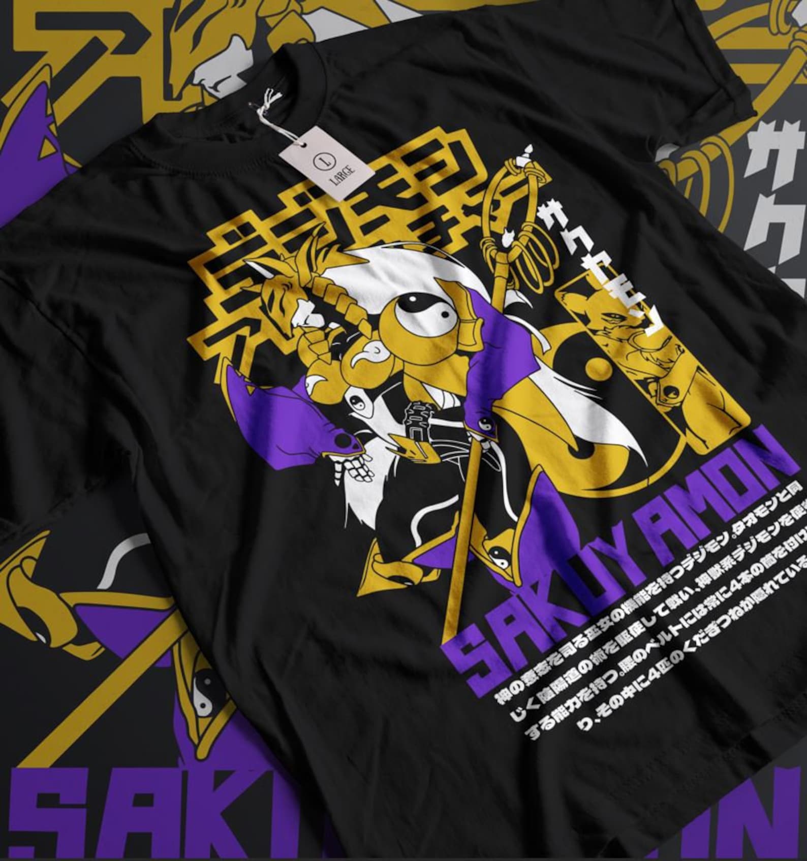 Sakuyamon T-Shirt- Angel wings - Cat Gatomon T-Shirt 3XL
