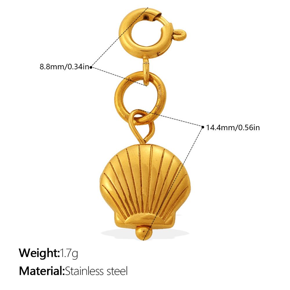 Ocean Series Beach Wind Diy Sea Turtle Sea Horse Shell Jewelry Buckle Pendant Stainless Steel Gold-Plated Accessories