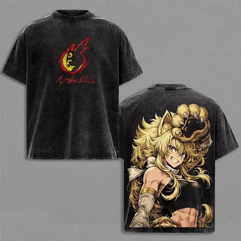 Hot Sale Japan Anime Akame Ga Kill Manga Graphic Print T-shirt Men Women Loose Casual Oversized Short Sleeve Retro Washed O-neck Cotton Summer New Tee