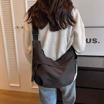 Bolso bandolera casual de lona para mujer, bolsos de hombro de diseño negro/blanco/rojo, tote de gran capacidad para hombre, bolsa de viaje/compras