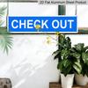 Street Sign Warning Plaque: Check Out Aluminium Decorative Sign (15.7×3.94 Inches) for Wall Decor;blue Design Suitable for Office, Outdoor & Indoor
