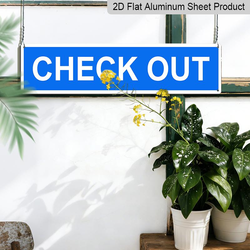 Street Sign Warning Plaque: Check Out Aluminium Decorative Sign (15.7×3.94 Inches) for Wall Decor;blue Design Suitable for Office, Outdoor & Indoor