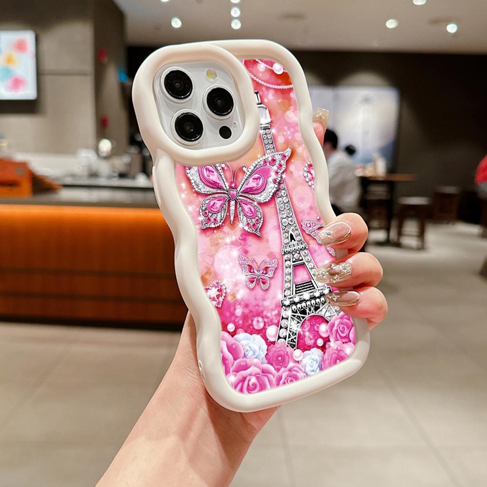 Macaron Soft TPU Phone Case for Samsung A11 A12 A13 A14 A15 A23 A24 A25 A52 A53 A54 A55 A30 A50 S20 S23 FE S24 Ultra Cover Ae62 Butterfly Eiffel Tower