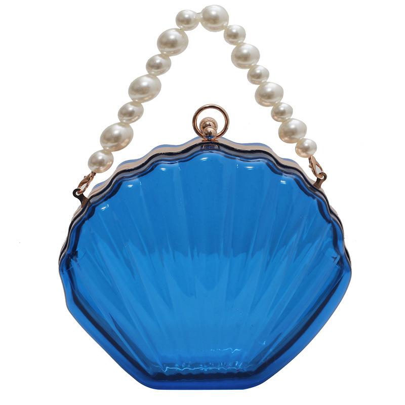 Hot-selling Beaded Bag, New Clip Mouth Shell Bag, Pearl Chain Handbag, Acrylic Transparent Bag.