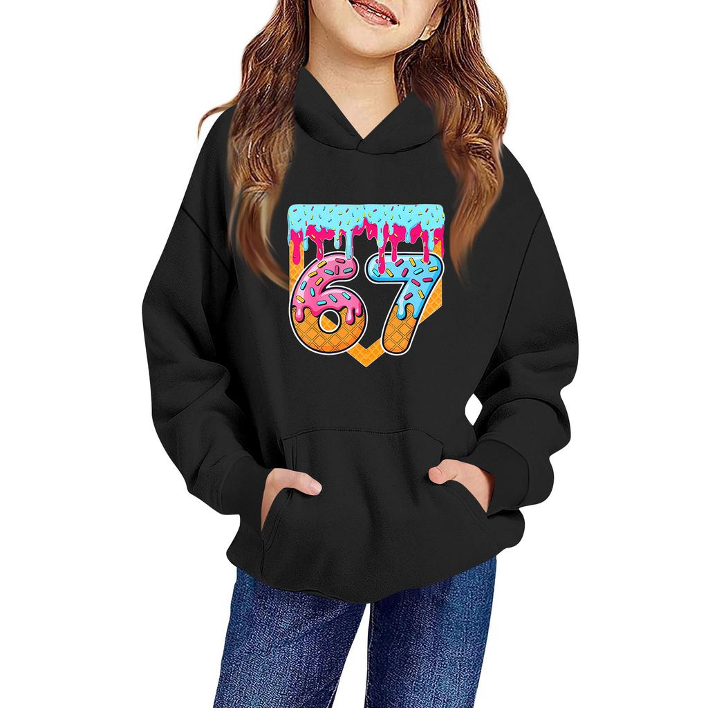 Children's Long-sleeved Loose Pullover Letter-printed Hooded Sweatshirt