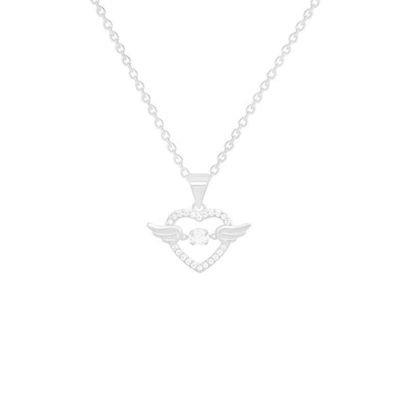 Smart angel necklace jewelry girl niche inlaid zircon love pendant light luxury exquisite titanium clavicle chain.