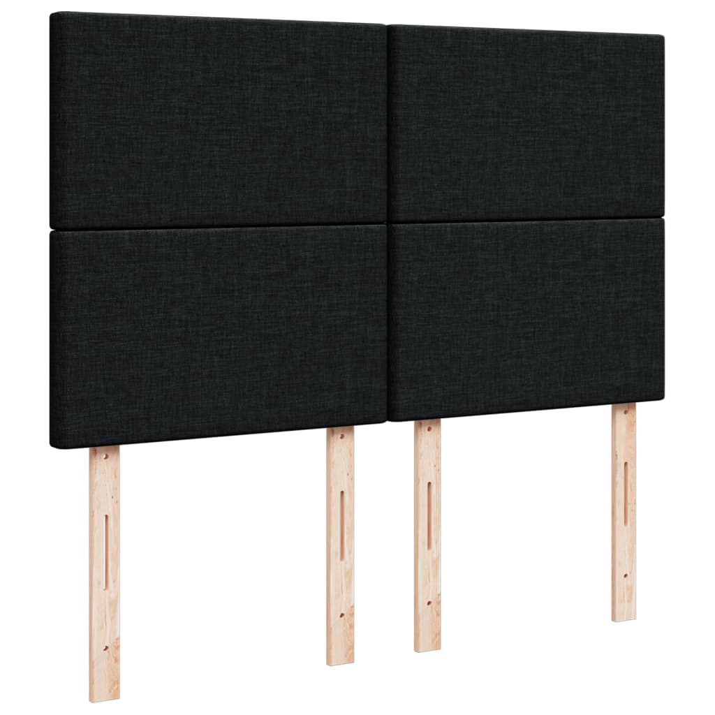 Box Spring Bed with Mattress Black 140x190 Cm Fabric