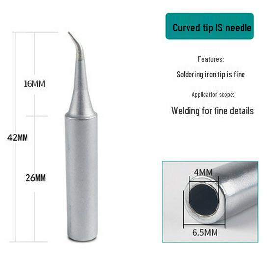 Quick 936 High-Frequency Inner Heating Soldering Iron Tip, Pointed & Bent, Model 203H.