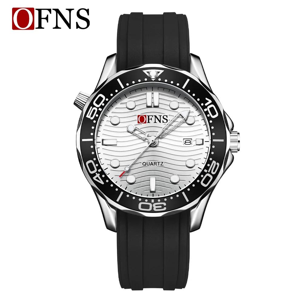 

OFNS Fashion Trendy Men s Watch with Rotating Bezel Sports Waterproof Night Light Calendar Men s Quartz Watch
