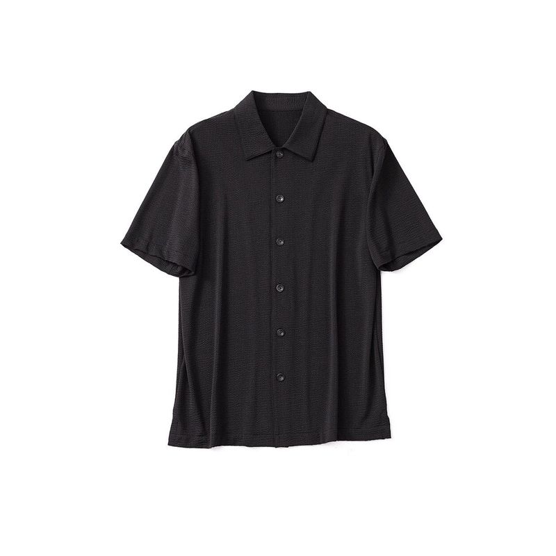 Young Seersucker Shirt Men's Short-Sleeved Summer Outdoor Lightweight Quick-Drying Ice Silk Cool Feeling Outwear Export Men's Shirt