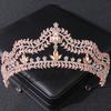 Rose Gold Color Crystal Tiaras And Crowns Rhinestone Prom Princess Diadem Wedding Bridal Hair Accessories Jewelry Crown Tiara