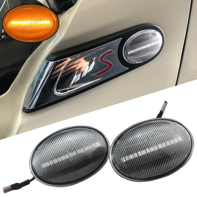 2 X For MINI Cooper R55 R56 R57 R58 R59 07 - 13 LED Dynamic Side Marker Turn Signal Light Sequential Blinker Light CL-R56-LSM-SM