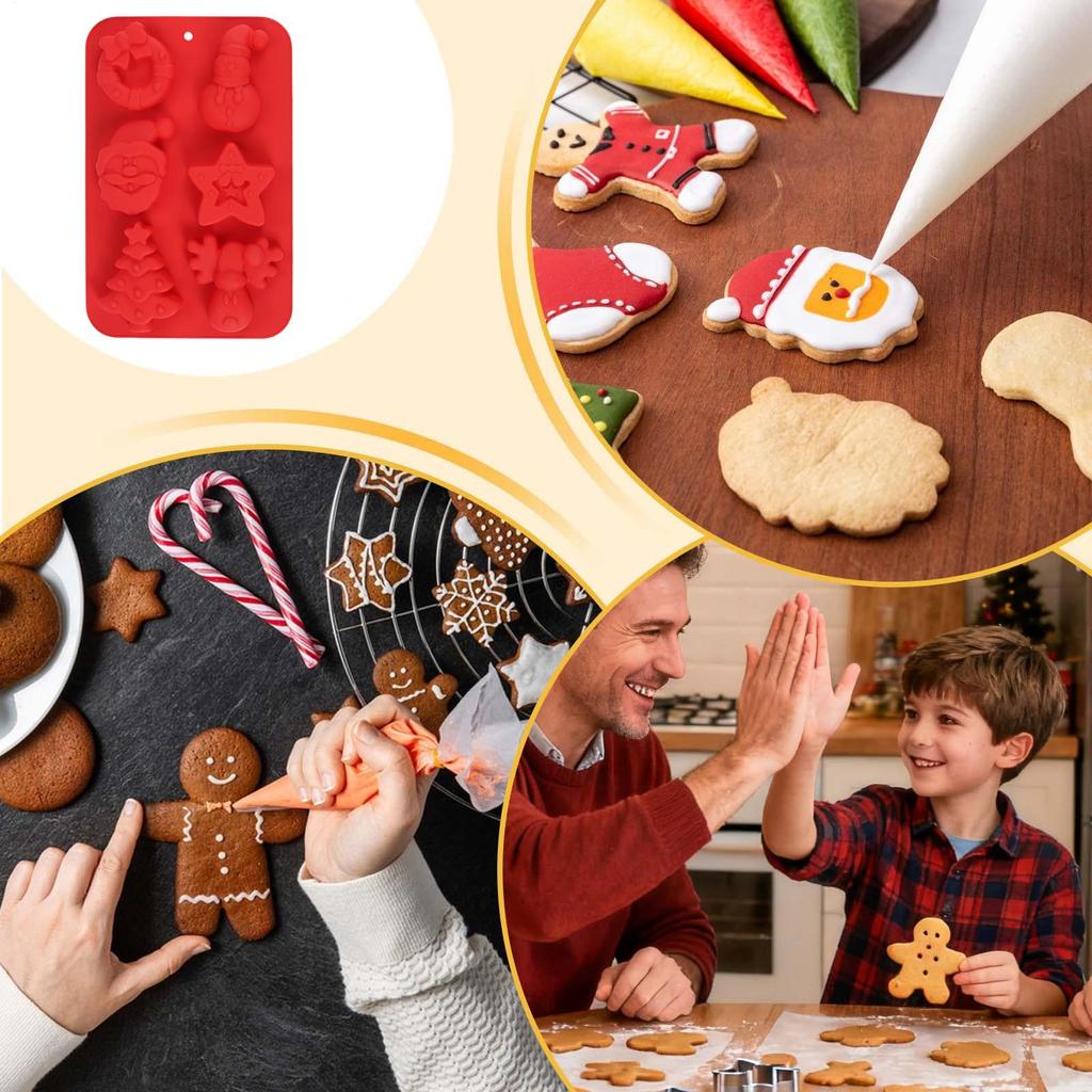 Vánoční čokoládové formy Opakovaně použitelné Snadno vyjímatelný tác Vánoční formy na cukroví Na dort Mýdlo Cukroví Led Sušenky Potravinové řemesla Fondán