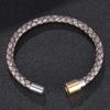 Vintage Men Women Leather Bracelet Charm Stainless Steel Buckle Bracelets Bangles Women Jewelry Gift