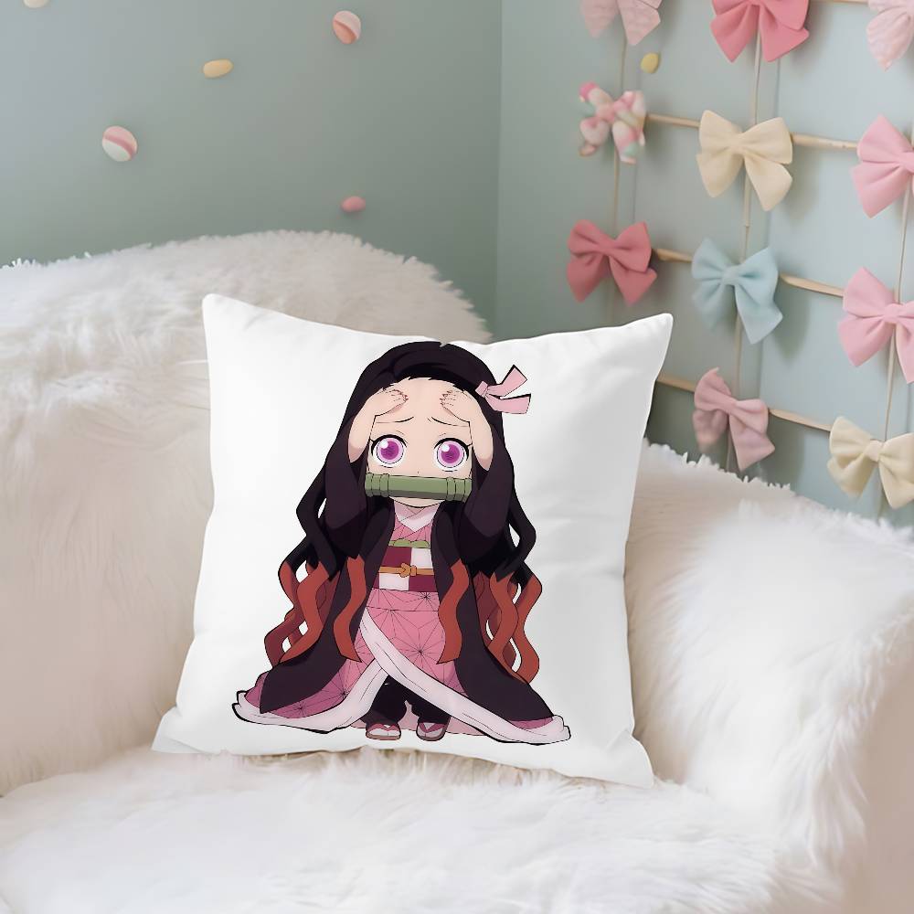 NNezukos KKamados Case Plush Fabric Soft Pillowcase Double Sided Print Cushion Cover Household Gifts