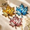 Halloween Party Decor Acrylic Maple Leaf Suncatcher for Autumn Home Decor, Stained Glass Room Atmosphere Style Window Hanging Ornament Thanksgiving