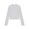 2024 Early Autumn Korean Style Ribbed Slim Fit Long Sleeve Women's T-Shirt with Raglan Sleeves