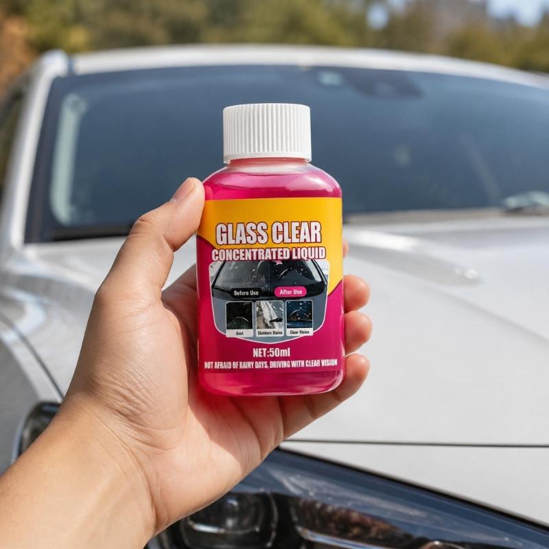 Car Window Cleaner Concentrate Windshield Washer Fluid for Regular Automotive Glass and Windshield Cleaning, 50ml