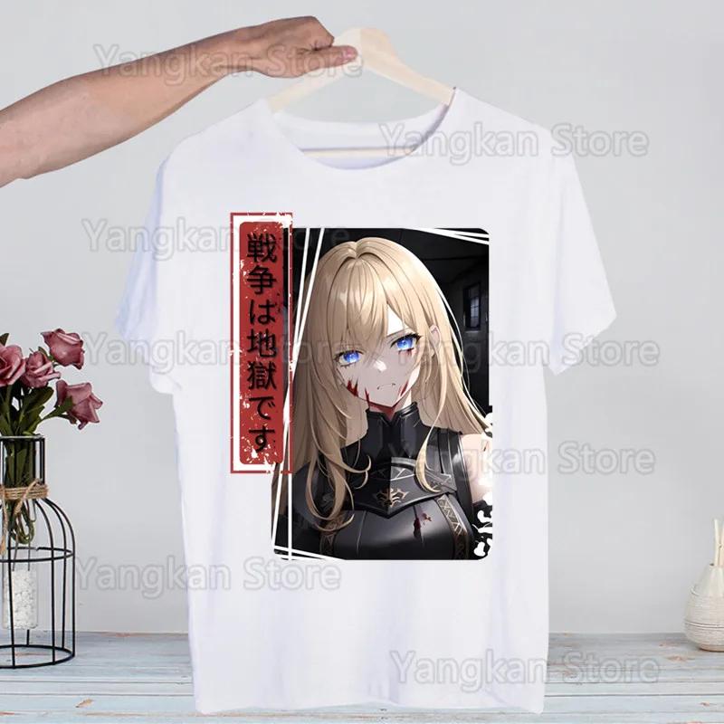 Claymore Anime Clare Miria Manga Fashion T-Shirt For Men Casual Tops Short Sleeve Waifu Men's Tshirt Cute Printing Shirt