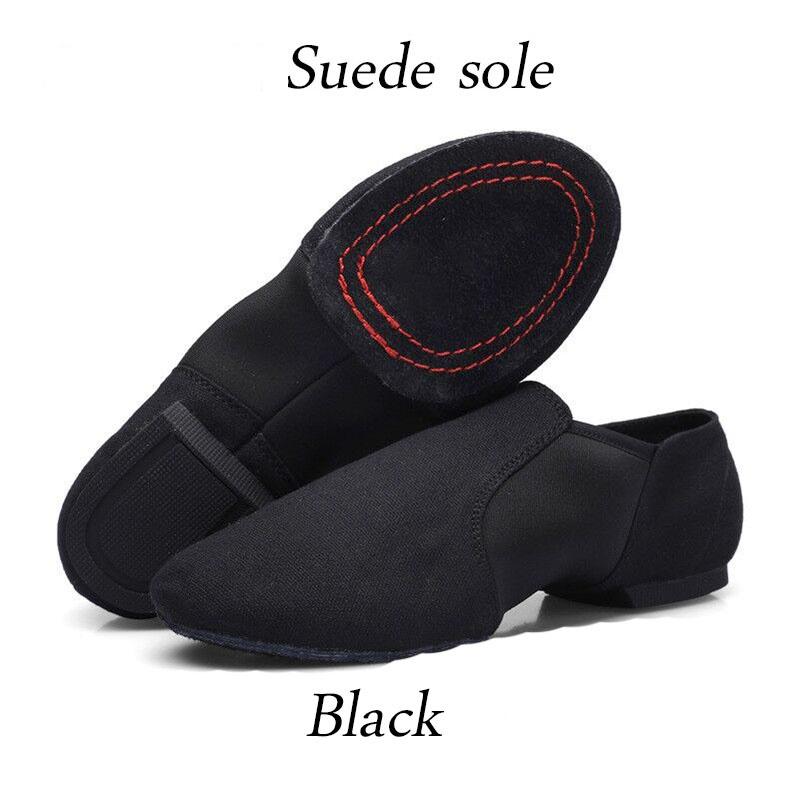 Damesko i lerret for dans Voksen Jazzdans Ballettsko Lærersko Sko med myk såle