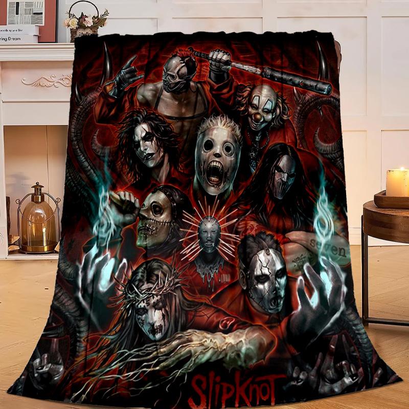 1PC Rock Music Slipk-not  Flannel Blanket Gift, Suitable for Both Men And Women, Soft Ideal for Beds And Sofa, Birthday Or Christmas Gift