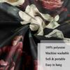 Dark Floral Garden Tapestry, Vintage Red White Rose Print Large Wall Hanging for Bedroom Living Room Aesthetic Home Decor