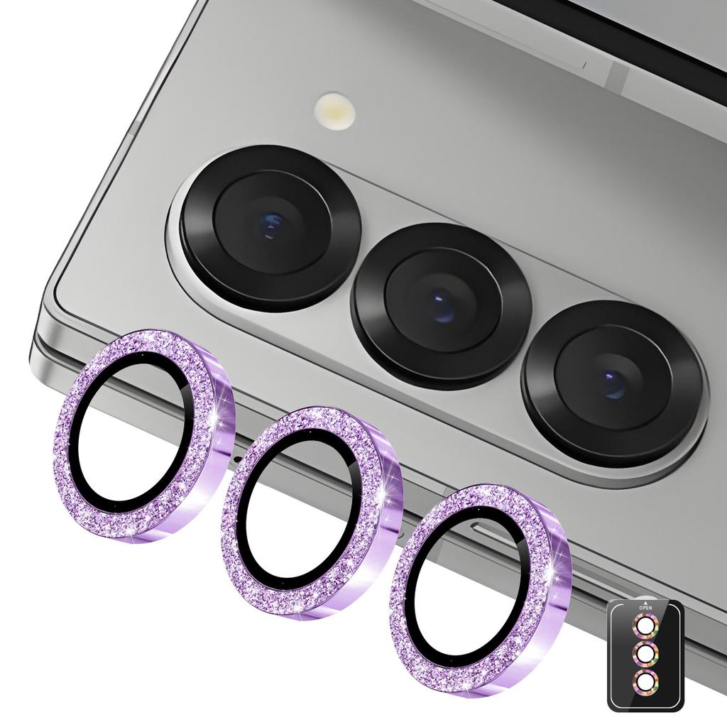 For Samsung Galaxy Z Fold5 5G Camera Lens Protector ENKAY Hat-Prince Glitter Decor Tempered Glass Lens Film